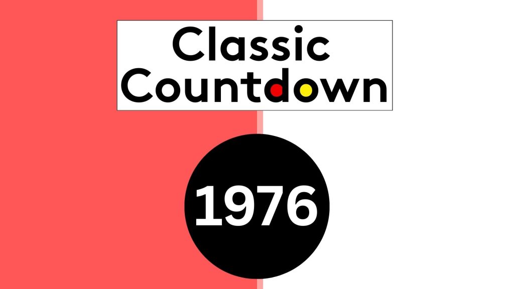 Classic Countdown is written in bold black text above a large black circle containing 1976 in white, with a red and white split background—evoking the spirit of iconic mixtapes from the era.